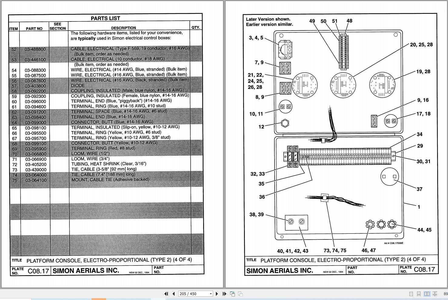 Simon Articulated Boom Lift MP50 Parts Manual 89 150005 (2)