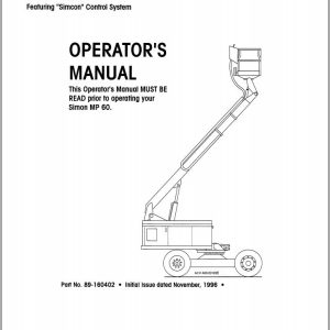 Simon Articulated Boom Lift MP60 Operators Manual 89 160402 (1)