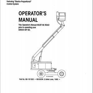 Simon Articulated Boom Lift MP60 Operators Manual 89 161302 (1)