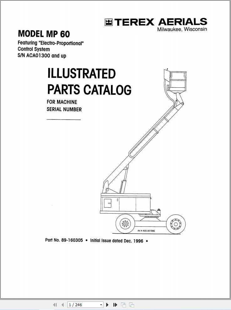 Simon Articulated Boom Lift MP60 Parts Manual 89 160305 (1)
