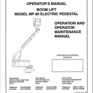 Simon Articulated Boom Lift MP80 Operators Maintenance Manual 89 180592 (1)
