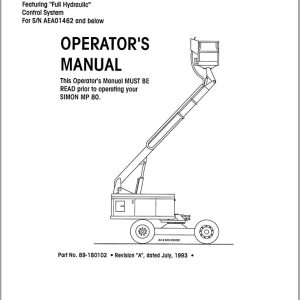 Simon Articulated Boom Lift MP80 Operators Manual 89 180102 (1)