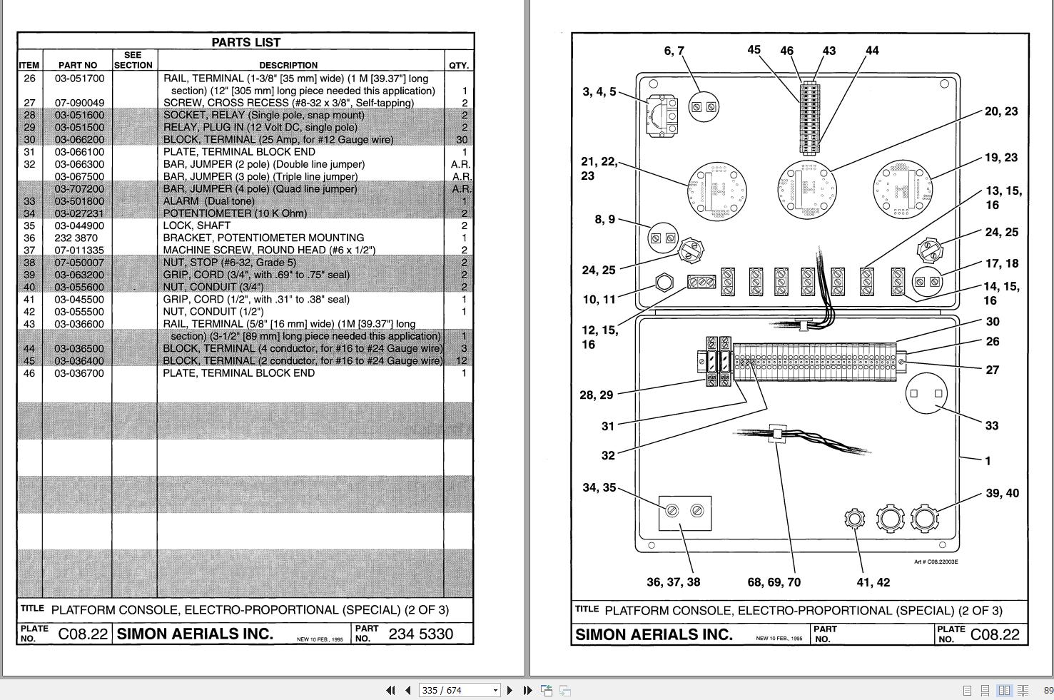 Simon Articulated Boom Lift MP80 Parts Manual 89 180005 (2)