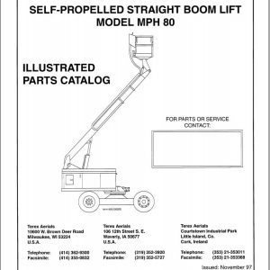 Simon Articulated Boom Lift MPH80 Parts Manual 89 182495 (1)