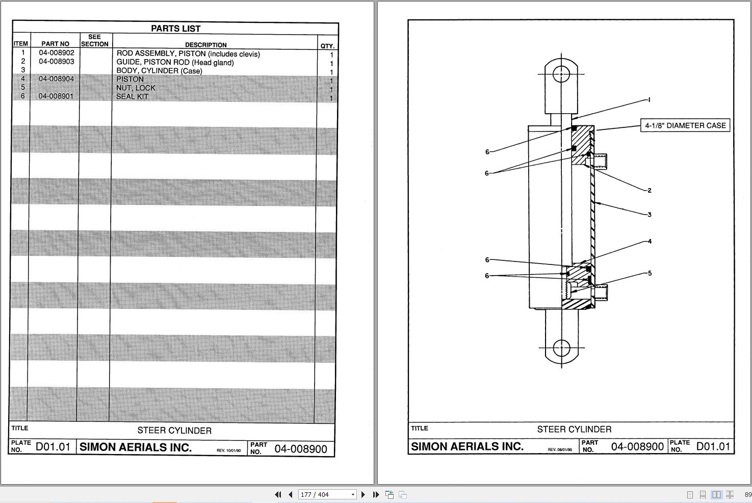 Simon Articulated Boom Lift MPN42 Parts Manual 89 142005 (2)