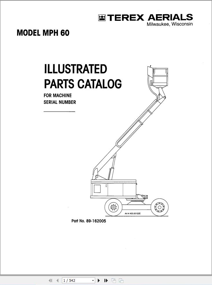 Simon Articulated Boom Lift MPN60 Parts Manual 89 162005 (1)
