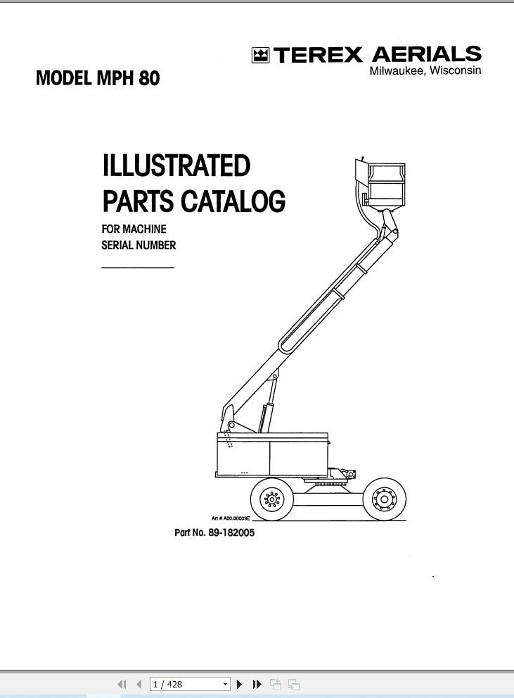 Simon Articulated Boom Lift MPN80 Parts Manual 89 182005 (1)