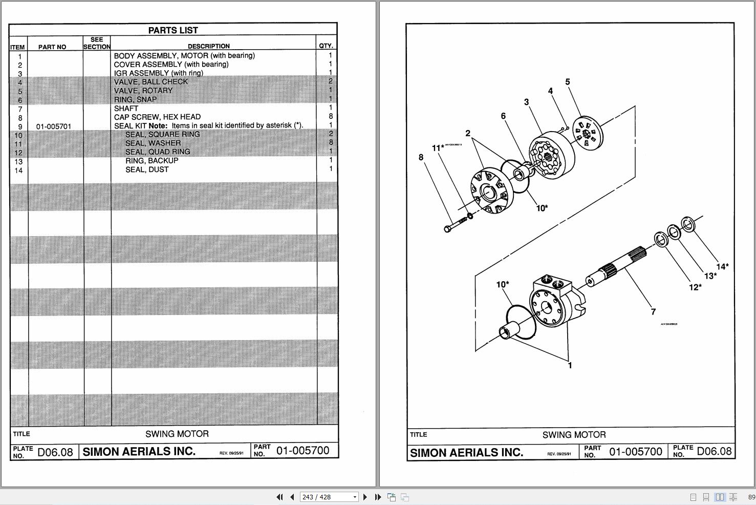 Simon Articulated Boom Lift MPN80 Parts Manual 89 182005 (2)