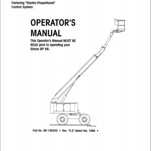 Simon Articulated Boom Lift RP46 Reach Plus Operators Manual 89 145302 (1)