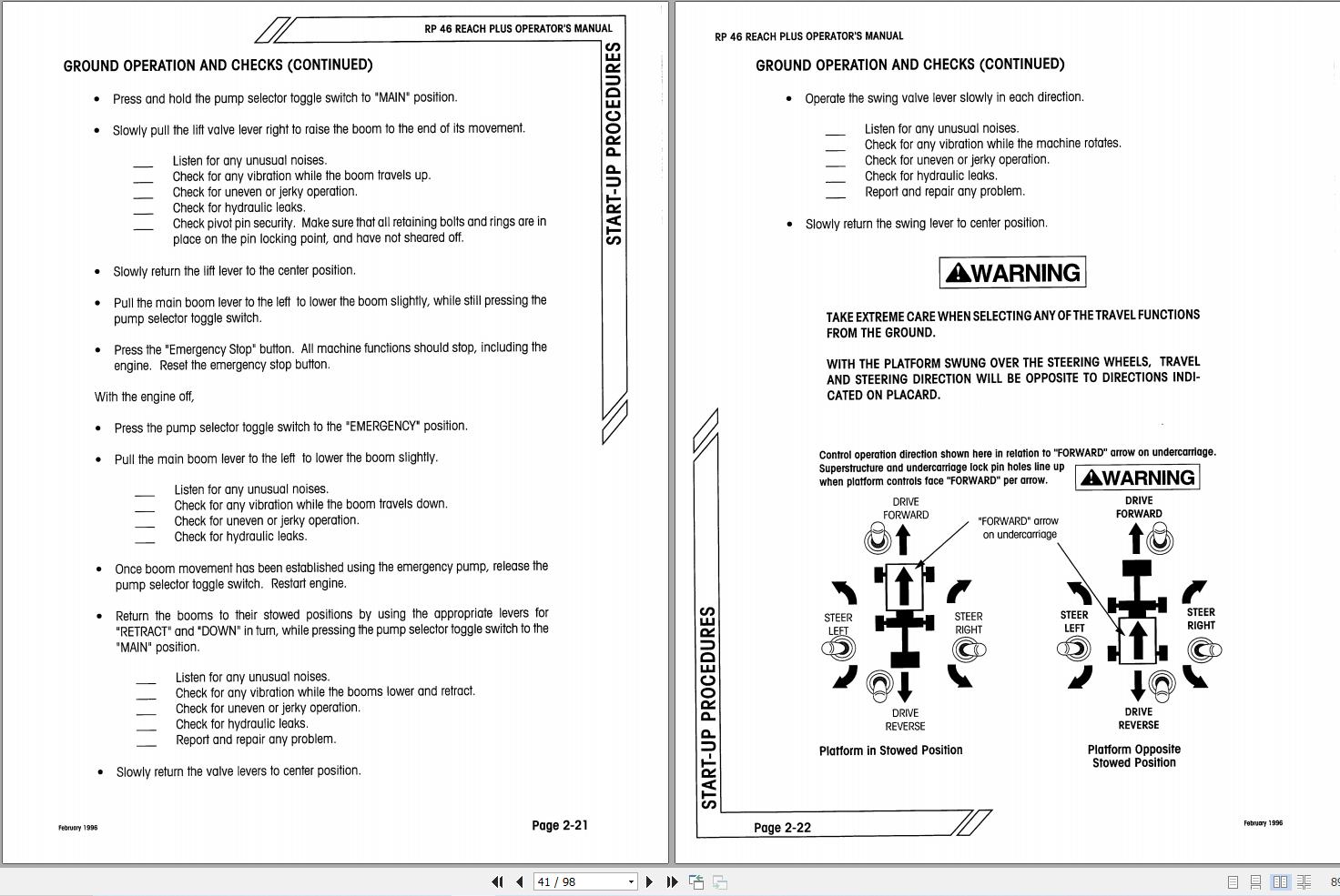 Simon Articulated Boom Lift RP46 Reach Plus Operators Manual 89 145302 (2)