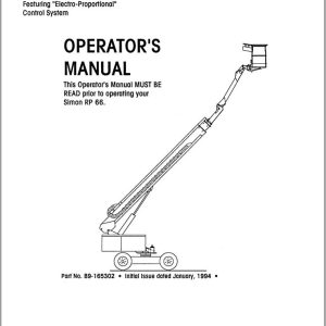 Simon Articulated Boom Lift RP66 Reach Plus Operators Manual 89 165302 (1)
