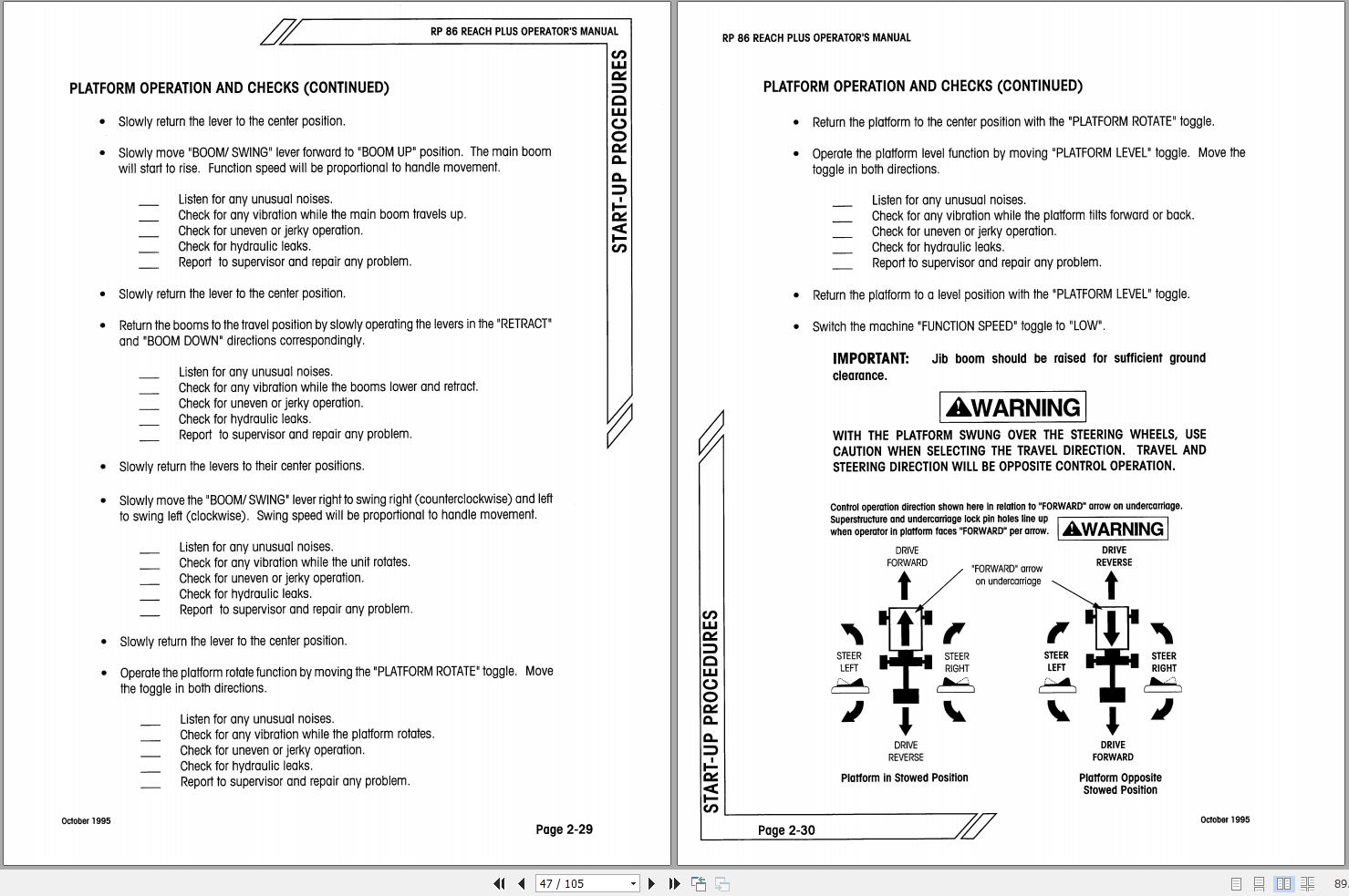 Simon Articulated Boom Lift RP86 Reach Plus Operators Manual 89 186392 (2)