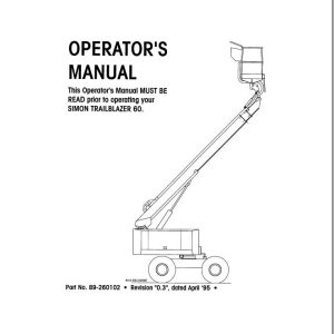 Simon Articulated Boom Lift TRAILBLAZER 60 Operators Manual 89 260102 (1)