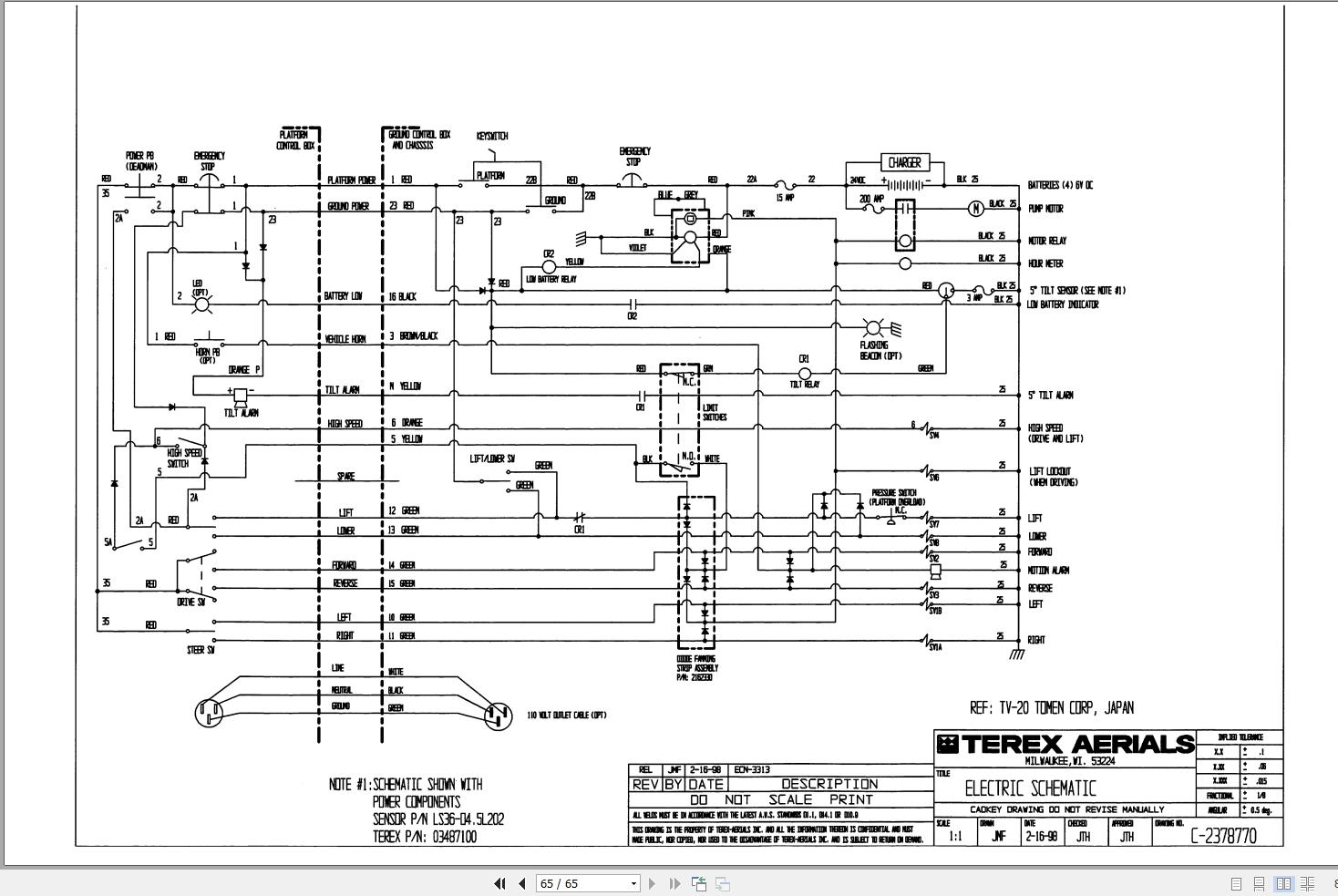 Simon Articulated Boom Lift TV20 Service Manual 89 750087 (3)