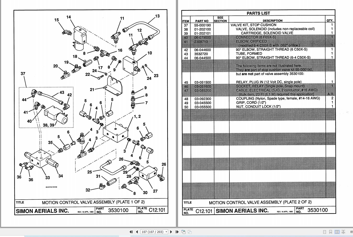 Simon Articulated Boom Lift Trailblazer 40 Parts Manual 89 240005 (2)