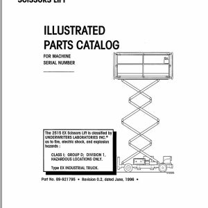Simon Scissor Lift 2515EX Parts Manual 89 921795 (1)