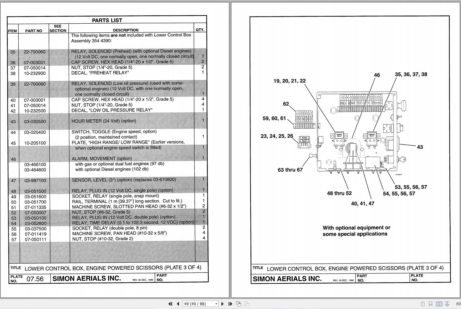 Simon Scissor Lift 2515G 2515RT Parts Manual 89 921505 (2)