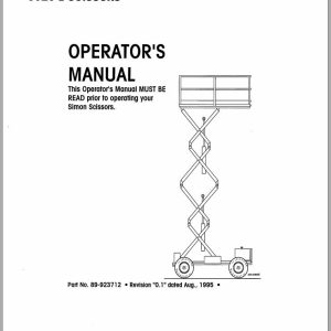 Simon Scissor Lift 3020E Operators Manual 89 923712 (1)