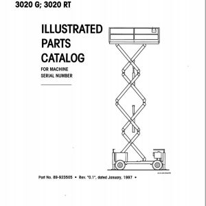 Simon Scissor Lift 3020G 3020RT Parts Manual 89 923505 (1)