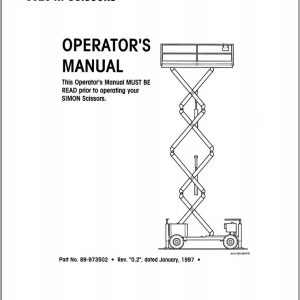 Simon Scissor Lift 3020RT Operators Manual 89 973502 (1)