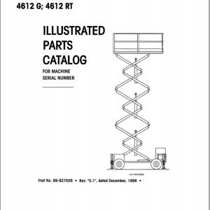 Simon Scissor Lift 4612G 4612RT Parts Manual 89 927505 (1)