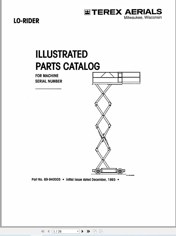 Simon Scissor Lift L0 Rider Parts Manual 89 940005 (1)