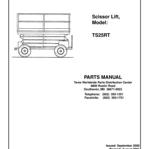 Simon Scissor Lift TS25RT Parts Manual 12261 255 (1)