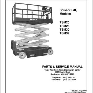 Simon Scissor Lift TSM20 TSM26 TSM30 TSM32 Parts Service Manual 12261 249 (1)