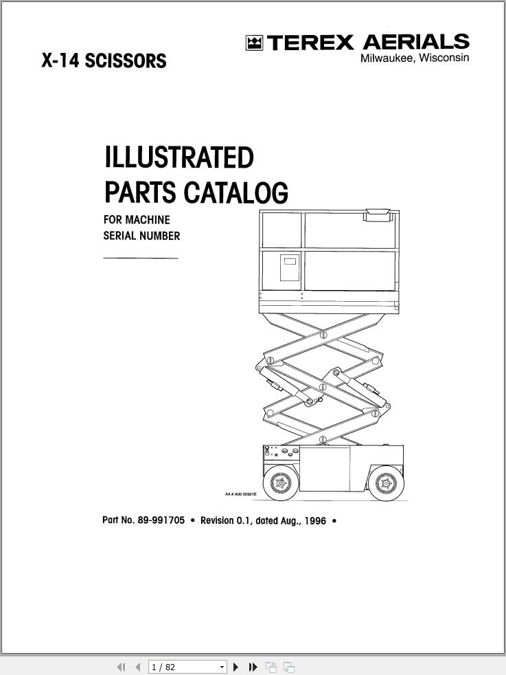 Simon Scissor Lift X 14 Parts Manual 89 991705 (1)