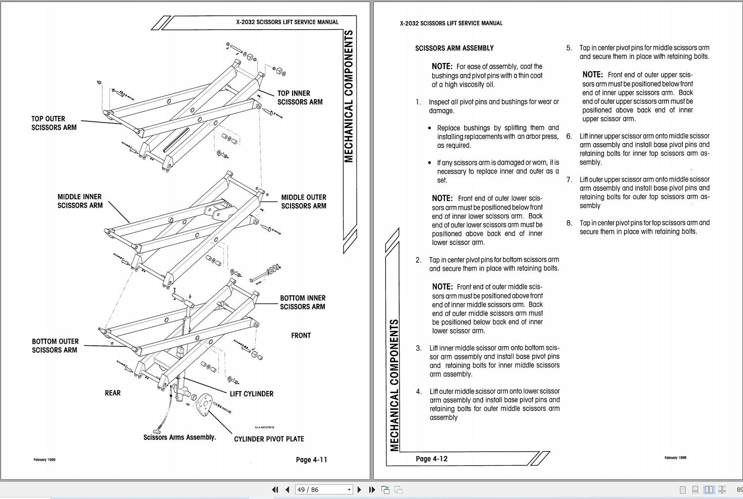 Simon Scissor Lift X 2032 Service Manual 89 994707 (2)