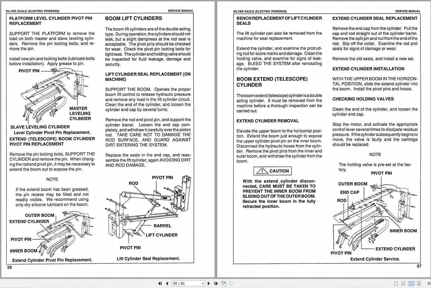 Simon Self Propelled Boom 32 21 41 24 Service Manual 89 410717 (2)