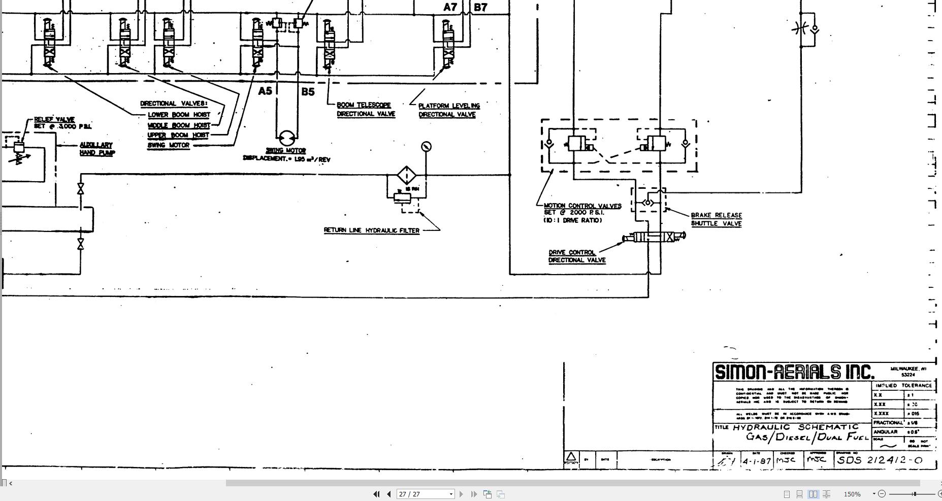 Simon Self Propelled Boom 32 21 Service Manual 89 411507 (2)
