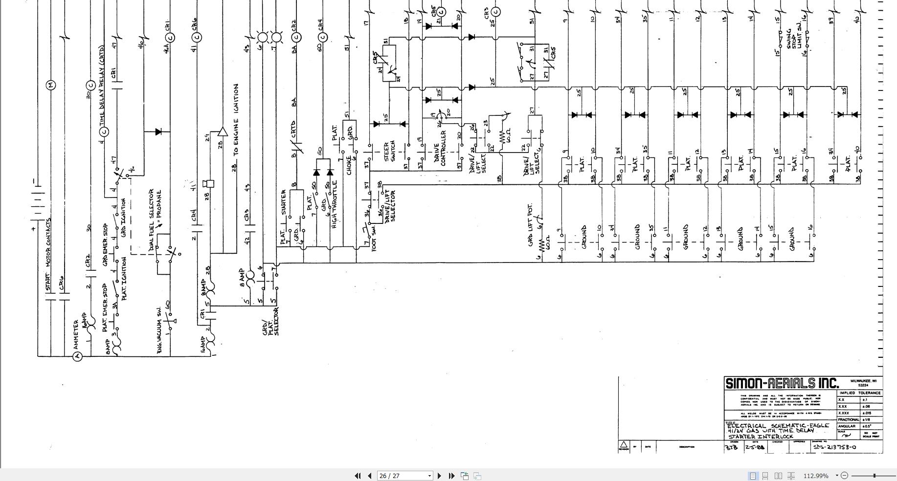 Simon Self Propelled Boom 41 24 Service Manual 89 412507 (3)
