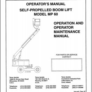 Simon Self Propelled Boom Lift MP60 Operators Maintenance Manual 89 160502 (1)