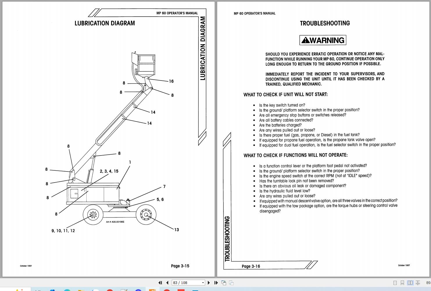 Simon Self Propelled Boom Lift MP60 Operators Maintenance Manual 89 160502 (2)