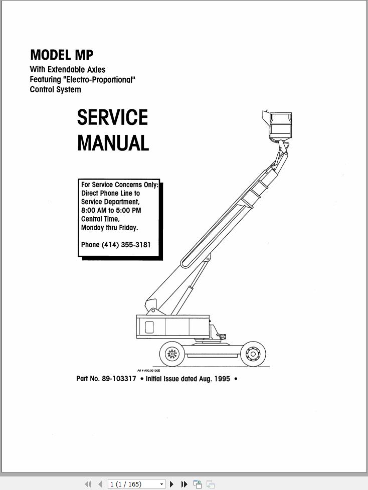 Simon Self Propelled Boom MP Service Manual 89 103317 (1)