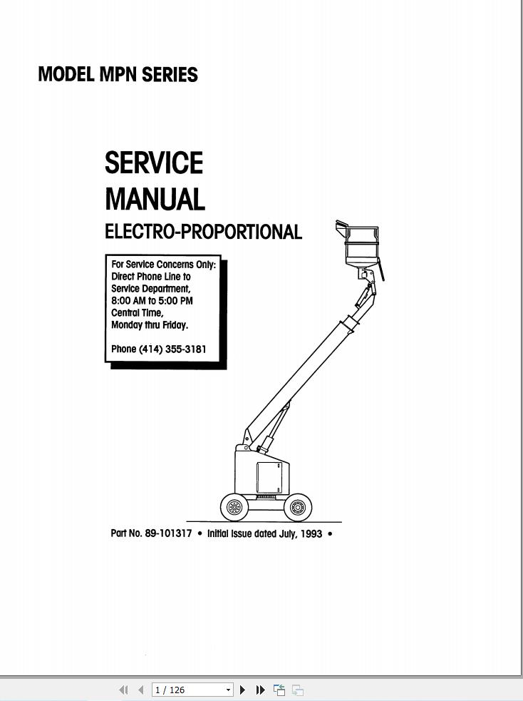 Simon Self Propelled Boom MPN Series Service Manual 89 101317 (1)