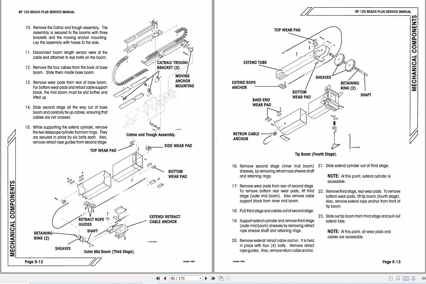 Simon Self Propelled Boom RP120 Reach Plus Service Manual 89 126307 (2)