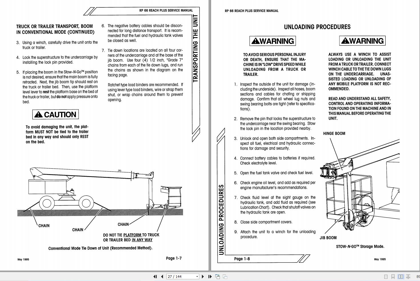 Simon Self Propelled Boom RP66 Reach Plus Service Manual 89 165307 (2)