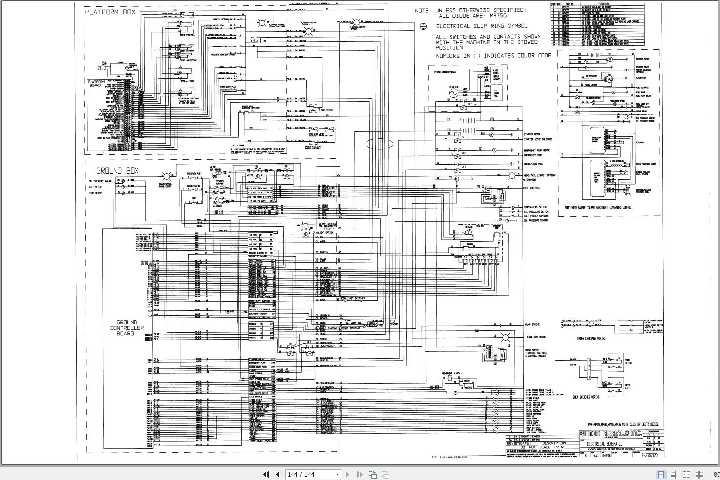 Simon Self Propelled Boom RP66 Reach Plus Service Manual 89 165307 (3)
