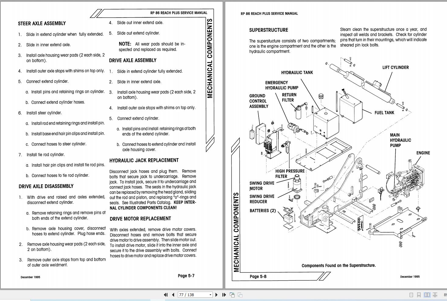 Simon Self Propelled Boom RP86 Reach Plus Service Manual 89 186307 (2)