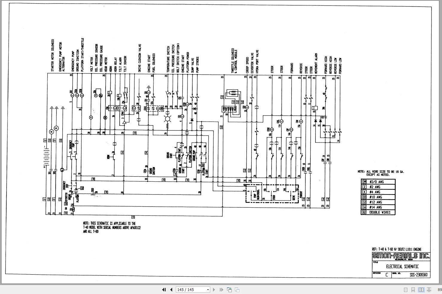 Simon Self Propelled Boom TRAILBLAZER T 60 Service Manual 89 260107 (3)