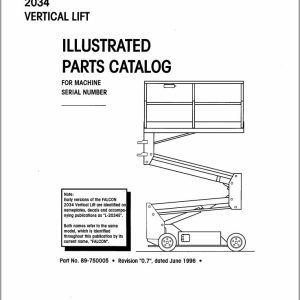 Simon Vertical Lift FALCON 2034 Parts Manual 89 750005 (1)