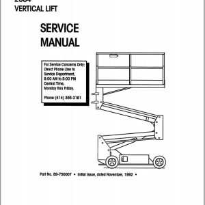 Simon Vertical Lift FALCON 2034 Service Manual 89 750007 (1)