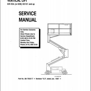Simon Vertical Lift FALCON 2534 Service Manual 89 750017 (1)