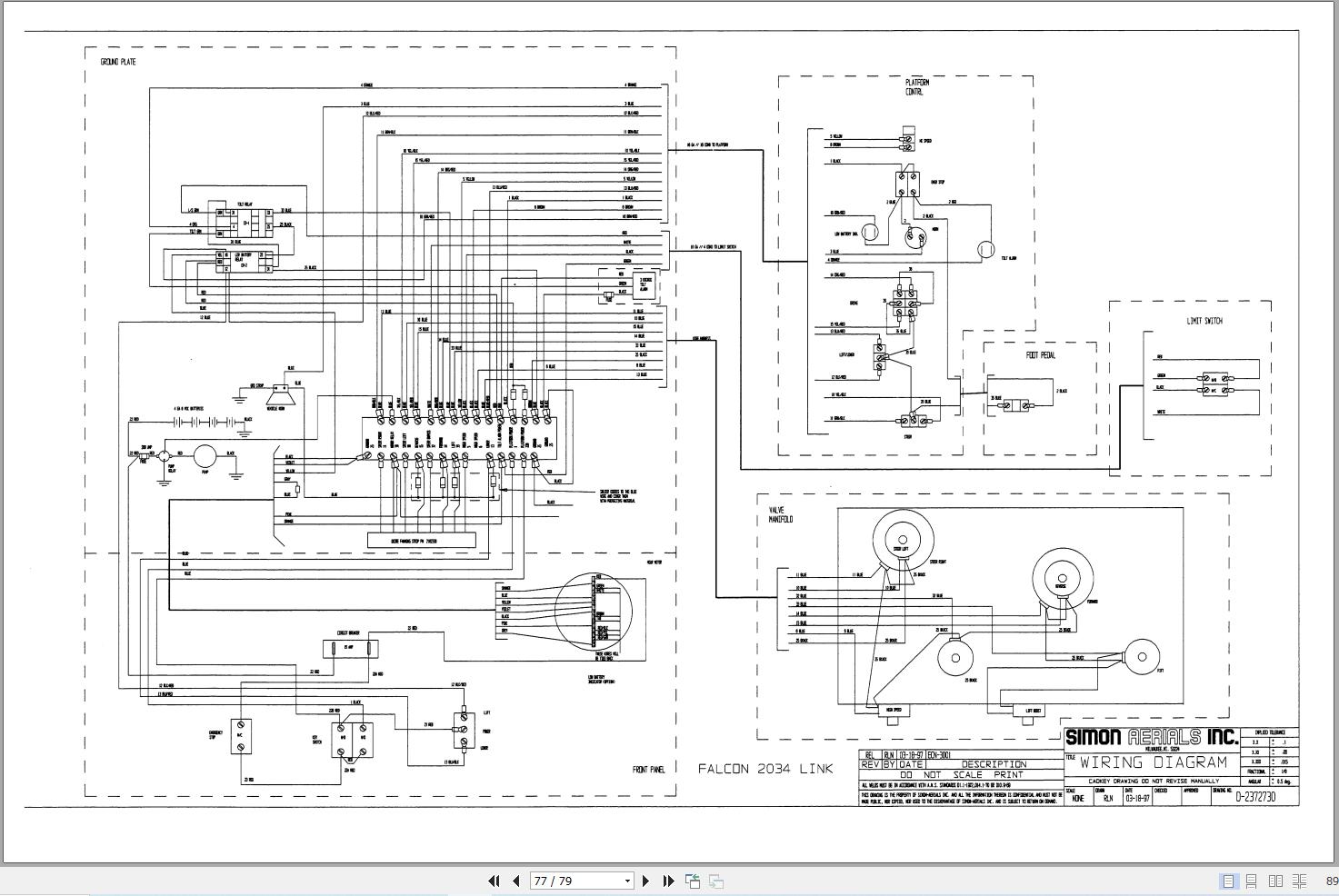 Simon Vertical Lift FALCON 2534 Service Manual 89 750017 (3)