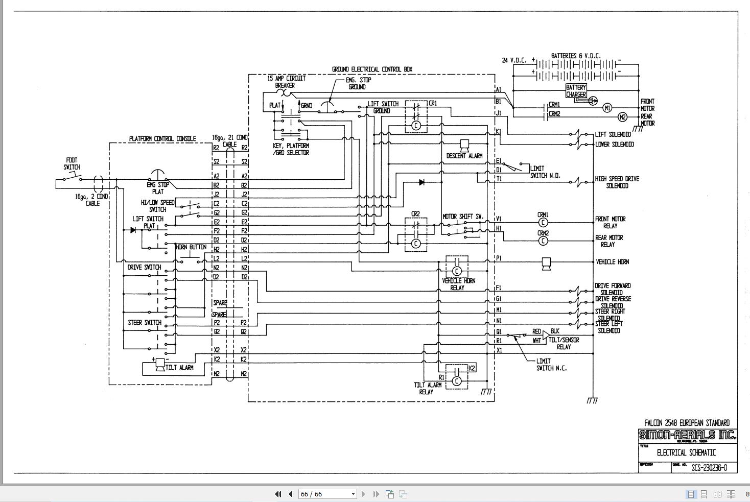 Simon Vertical Lift FALCON 2548 Service Manual 89 755007 (3)