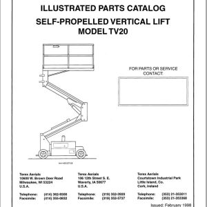 Simon Vertical Lift TV20 Parts Manual 89 750085 (1)
