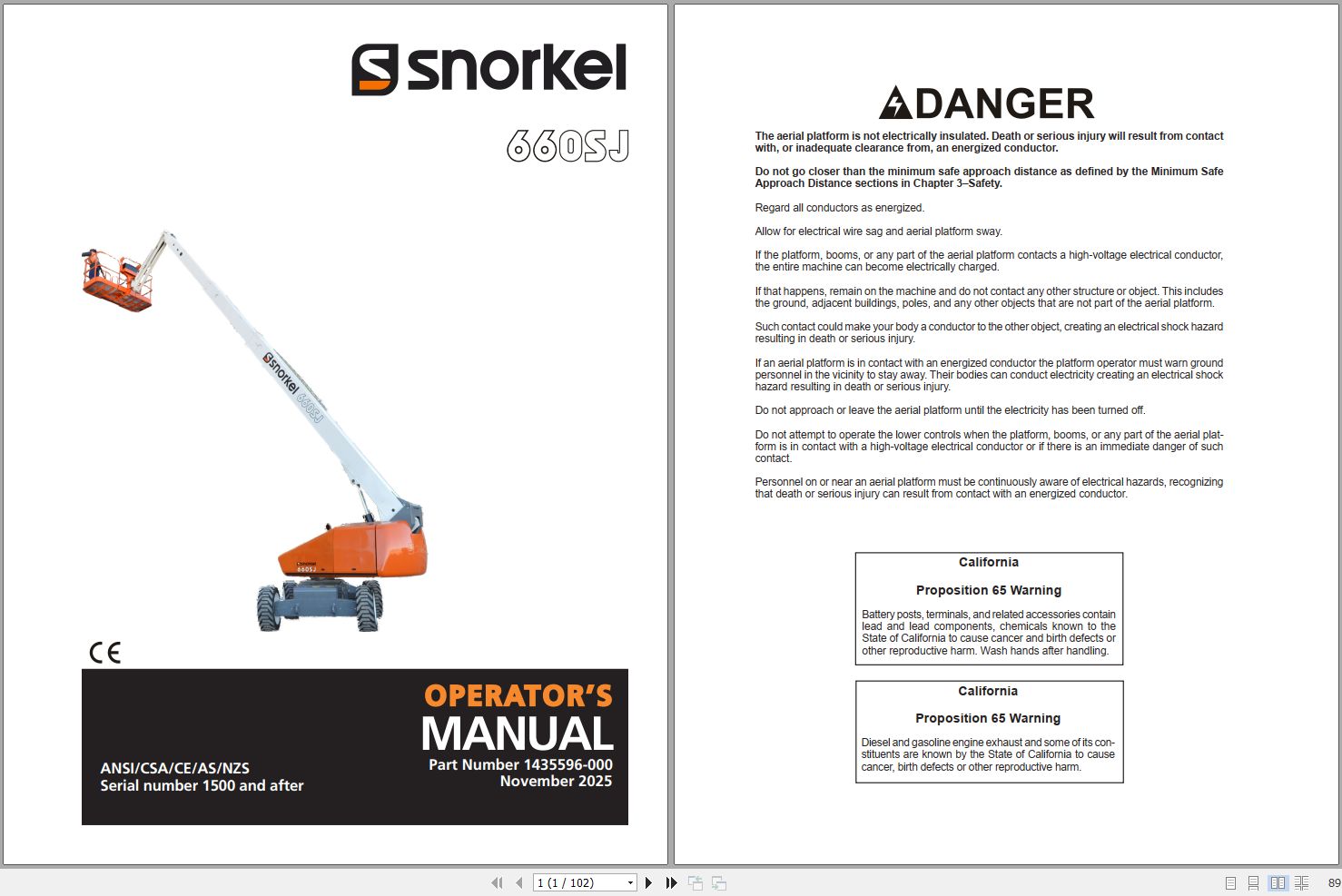 Snorkel Lifts Schematics Service Parts Operators Manual PDF 15.5 GB (3)