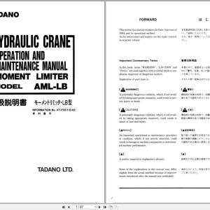 Tadano Crane AML LB Operation and Maintenance Manual AT F50 1 O 02 EN JP (1)